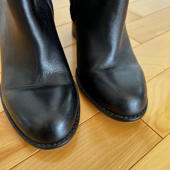 Sam Edelman leather suede black booties block heel size 6.5 - Picture 6 of 10